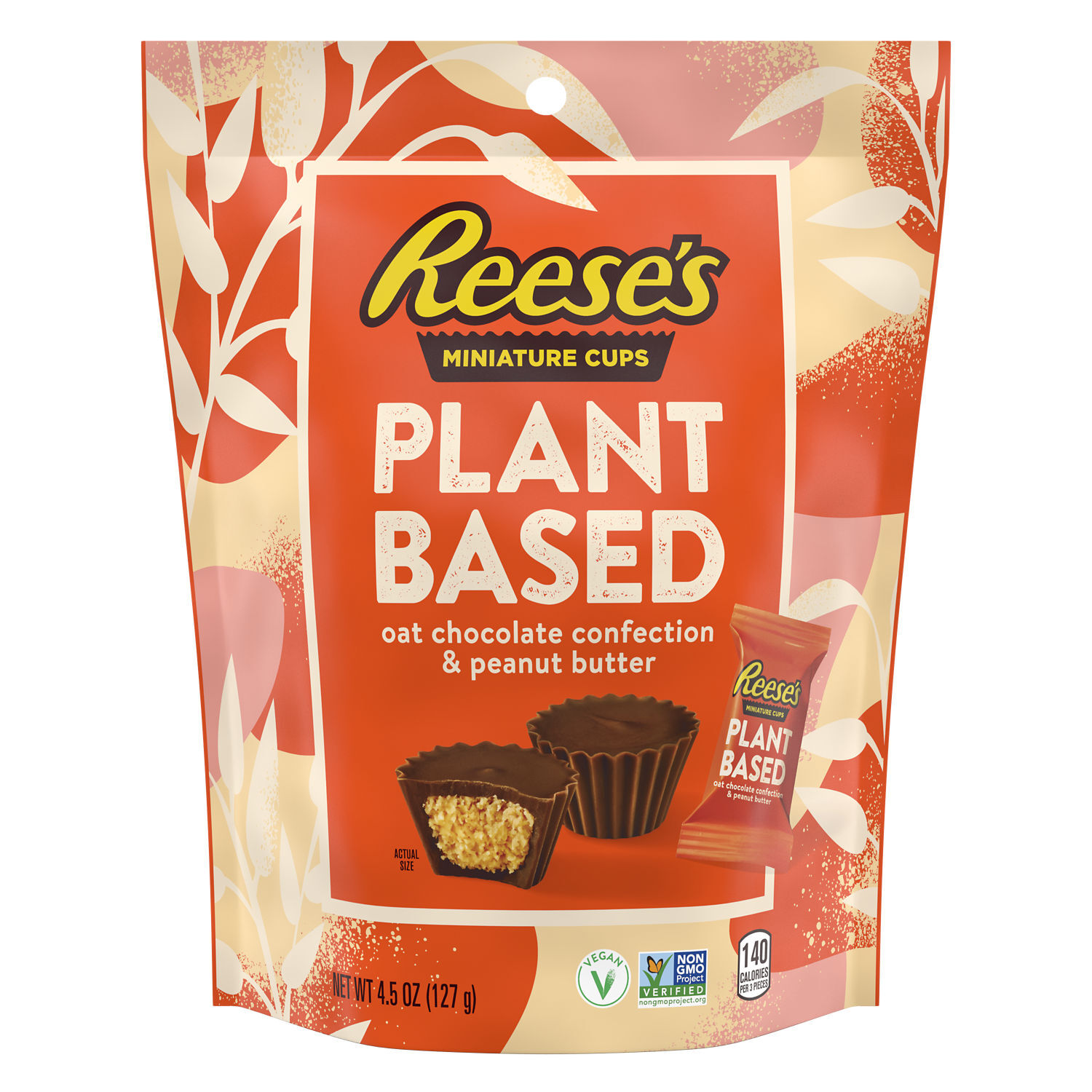 REESE’S Miniatures Plant Based Oat Chocolate Confection Peanut Butter Cups Candy Bag, 4.5 oz - THE HERSHEY COMPANY