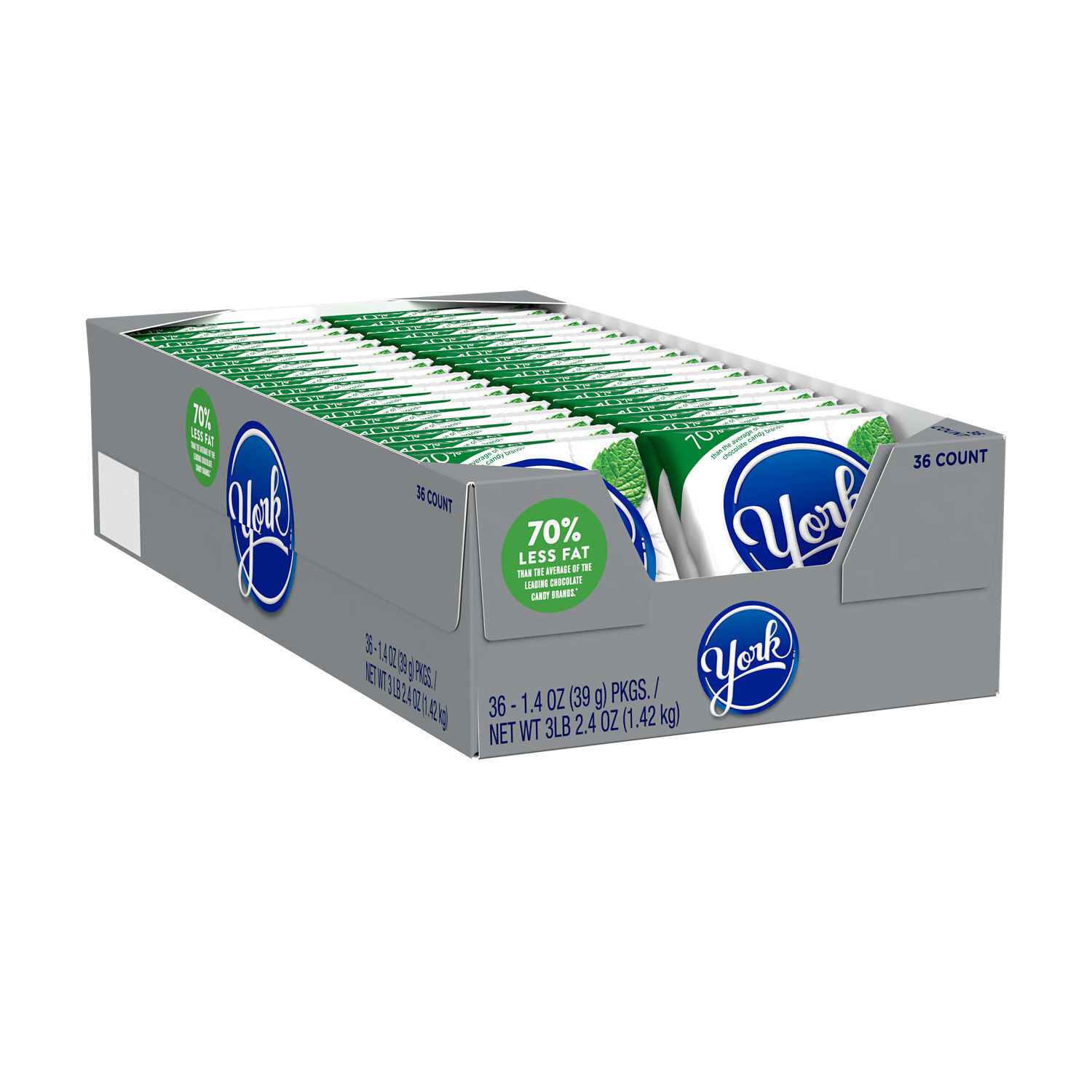 YORK Dark Chocolate Peppermint Patties Candy Packs, 1.4 oz (36 Count) - THE HERSHEY COMPANY