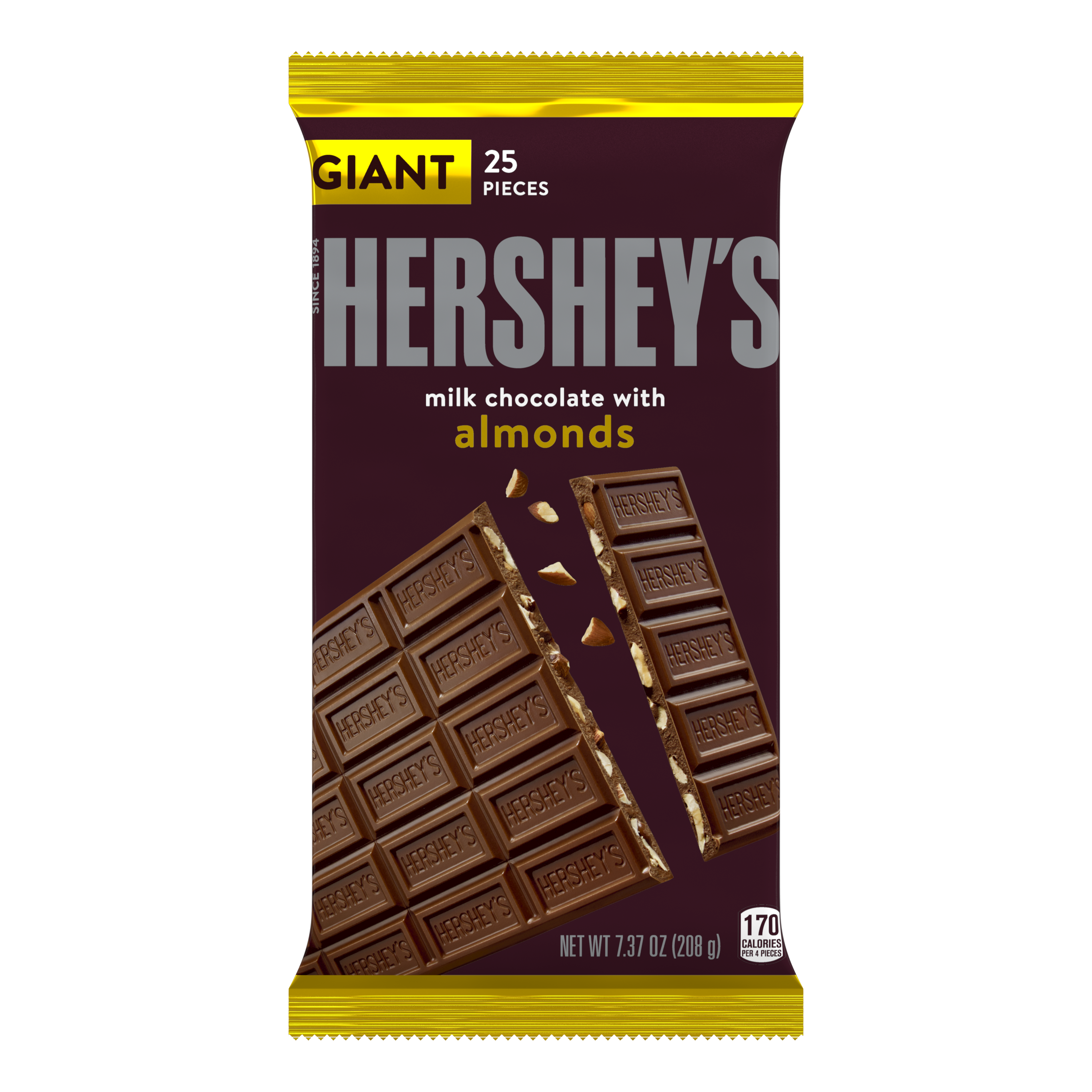 HERSHEY’S Milk Chocolate Almond Giant 7.37oz Candy Bar - THE HERSHEY COMPANY