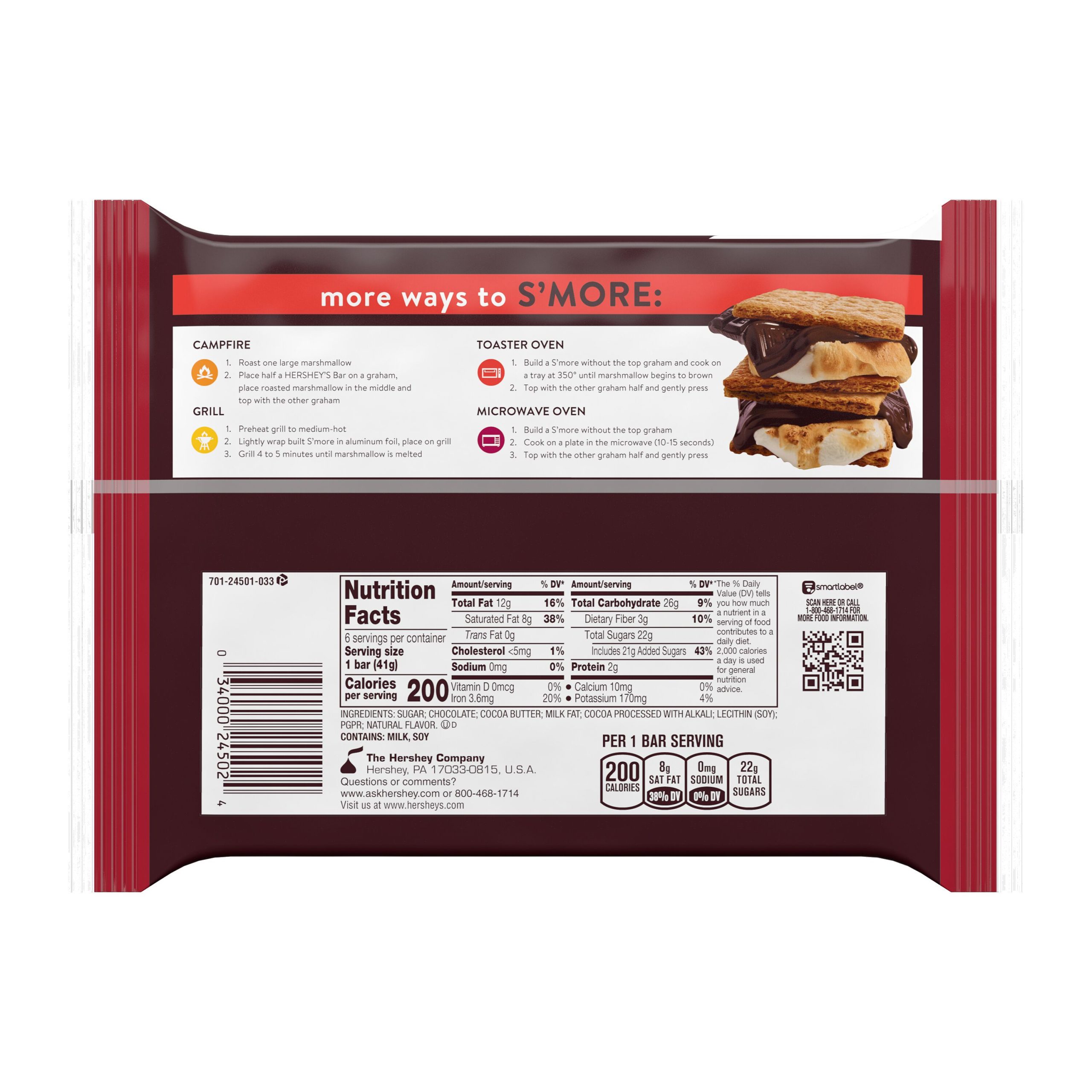 HERSHEY’S SPECIAL DARK Mildly Sweet Chocolate Candy Bars, 1.45 oz (6 Count) - THE HERSHEY COMPANY