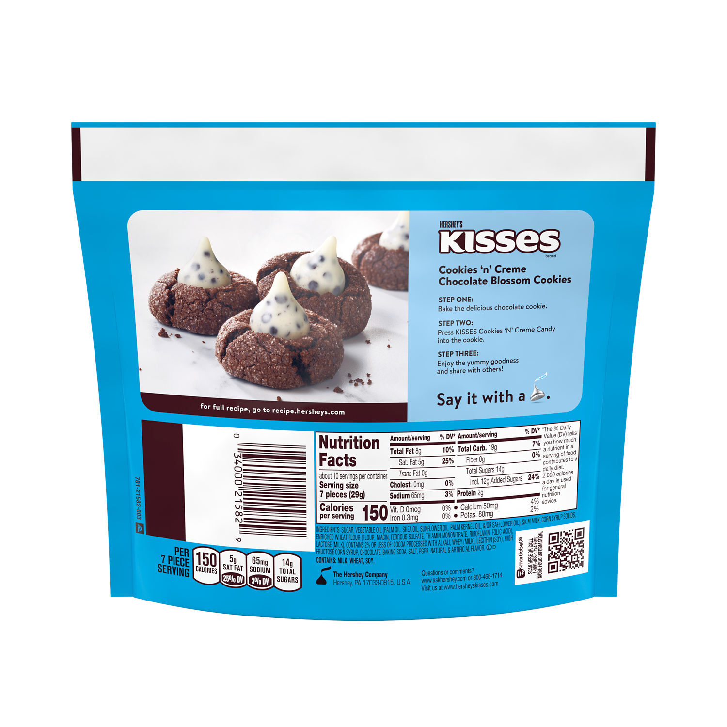 HERSHEY’S KISSES Cookies N Crème Miniatures 10oz Candy Bag - THE HERSHEY COMPANY