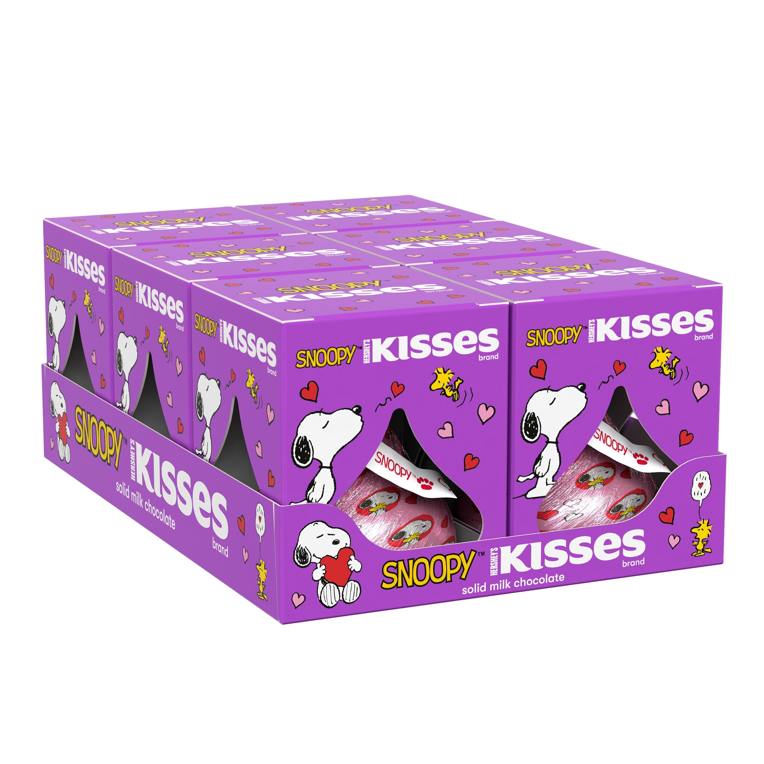 HERSHEY’S KISSES Snoopy™ and Friends Solid Milk Chocolate Valentine’s Candy Gift Boxes, 1.45 oz (6 Count) - THE HERSHEY COMPANY