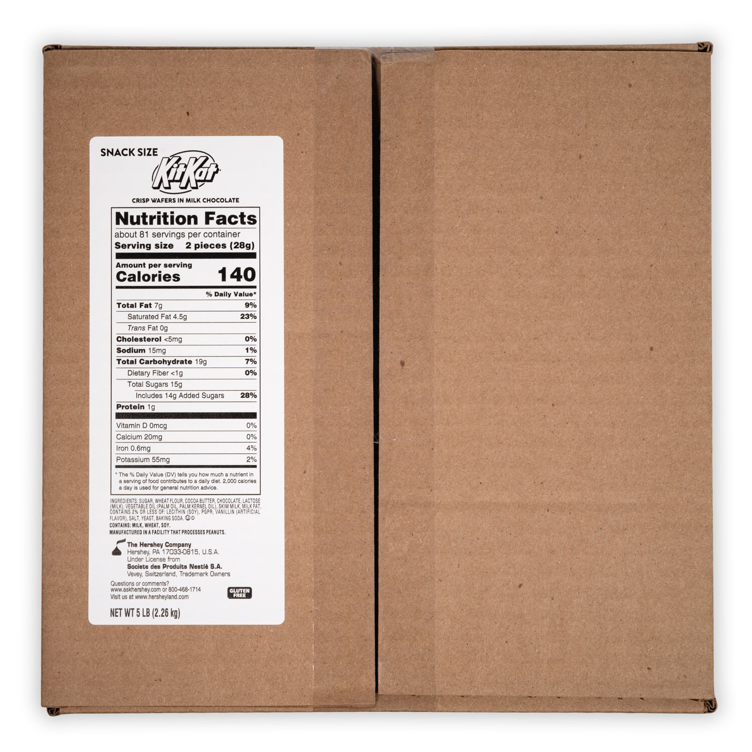 KIT KAT® Milk Chocolate Wafer Candy Bars Snack Size 5lb Bulk Box - THE HERSHEY COMPANY