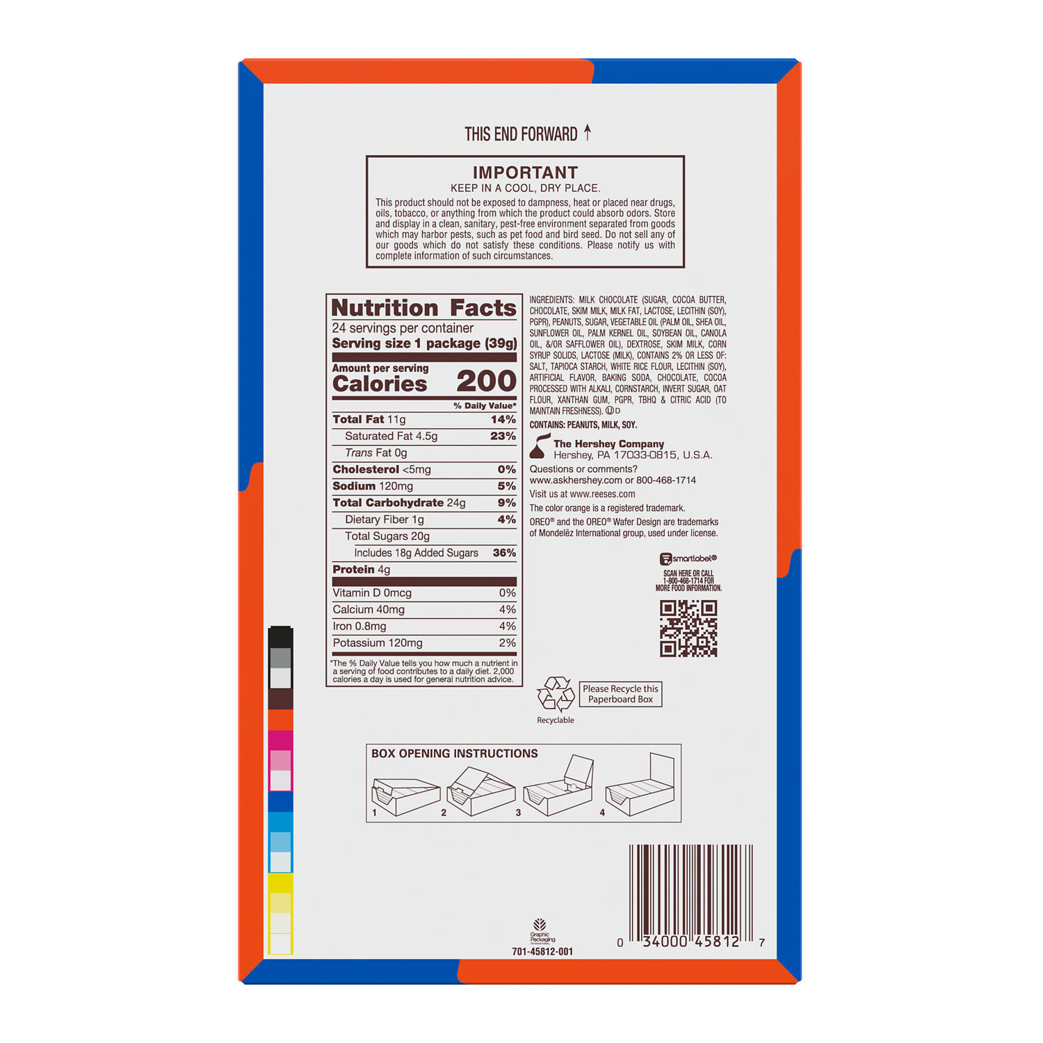REESE’S OREO® Milk Chocolate and White Creme Peanut Butter Cups Candy Packs, 1.4 oz (24 Count) - THE HERSHEY COMPANY
