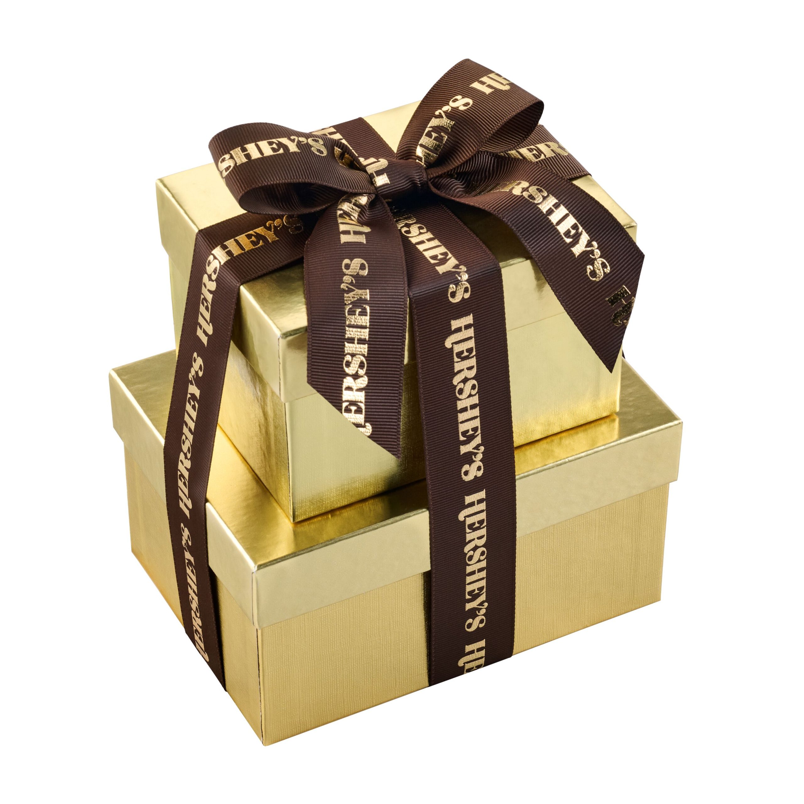 HERSHEY’S Caramels and Milk Chocolate Toffee Truffles Gold Gift Tower - THE HERSHEY COMPANY