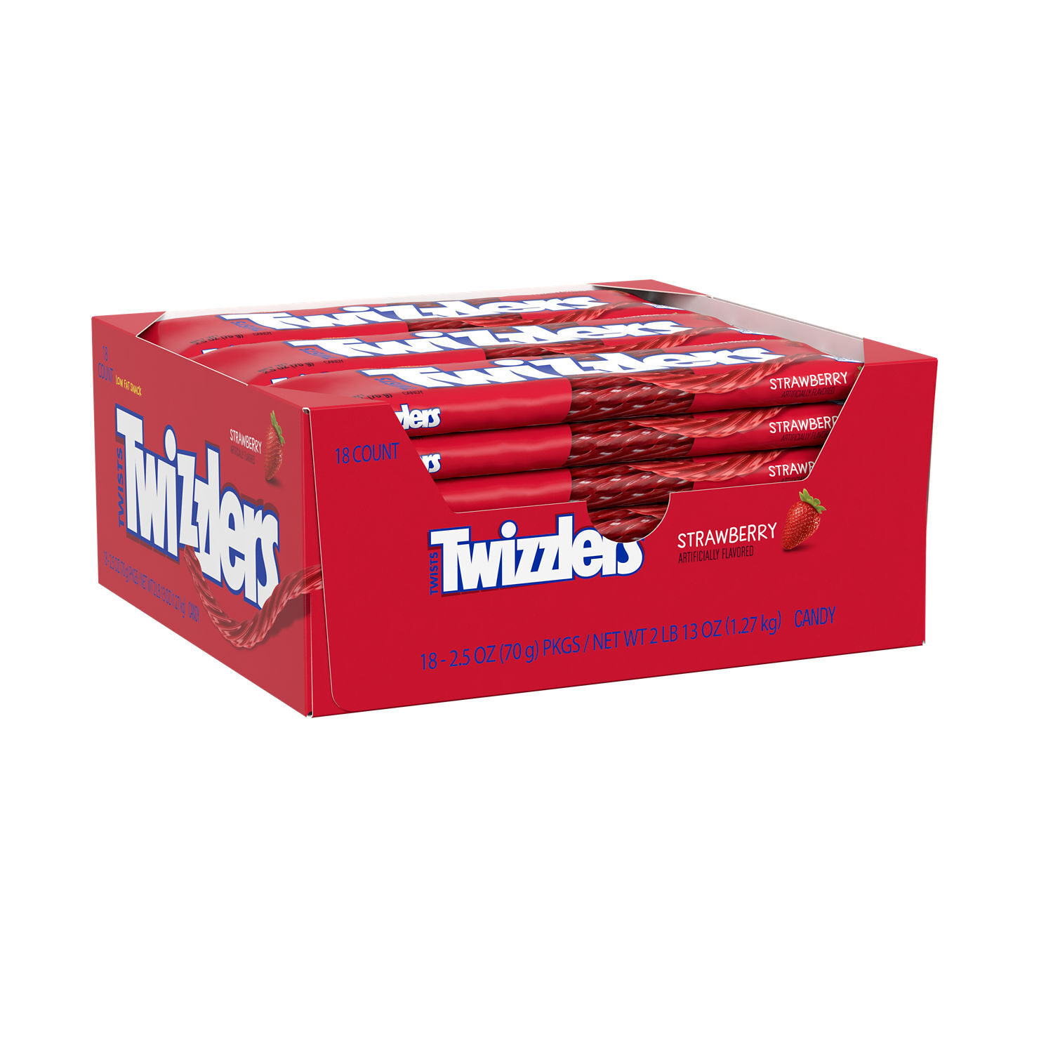 TWIZZLERS Twists Strawberry Flavored Licorice Style Candy Packs, 2.5 oz (18 Count) - THE HERSHEY COMPANY