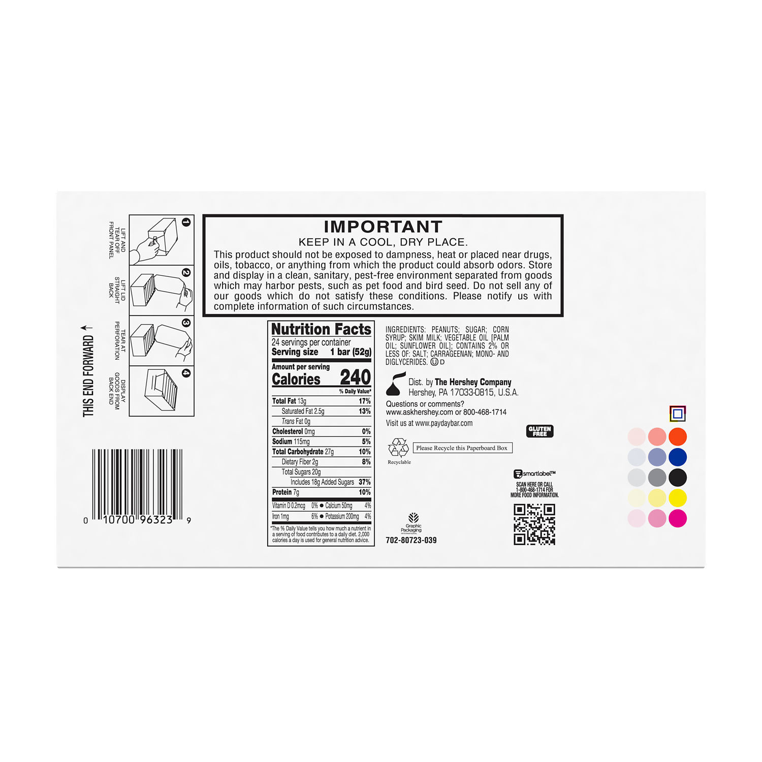 PAYDAY Peanut Caramel Candy Bars, 1.85 oz (24 Count) - THE HERSHEY COMPANY